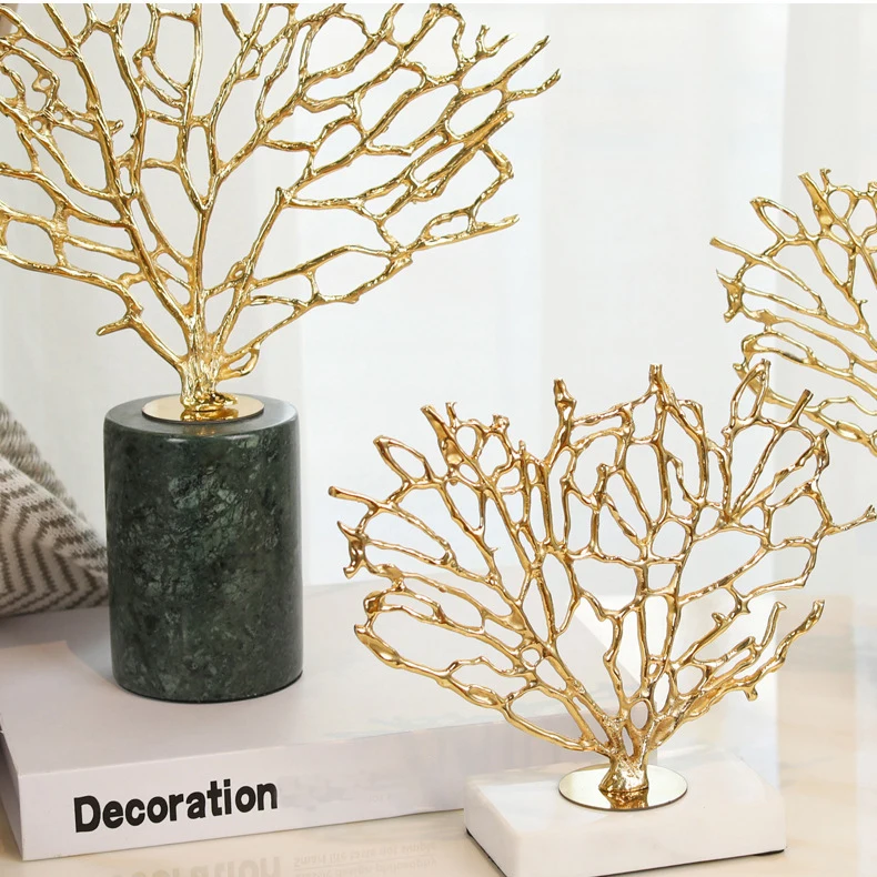 

2021 Light Luxury Marble Coral Tree Lucky Decoration Living Room Tv Cabinet Modern Home Crafts Home Decoration