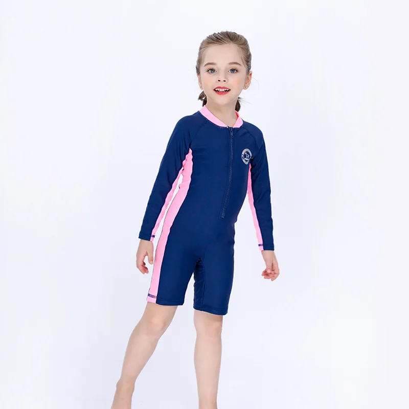 

Children Sports Swimwear 3 Pieces Set Kids Surfing Diving Suit Long Sleeve Toddler Teen Girls Padded Swimming Suit Swimsuit Girl