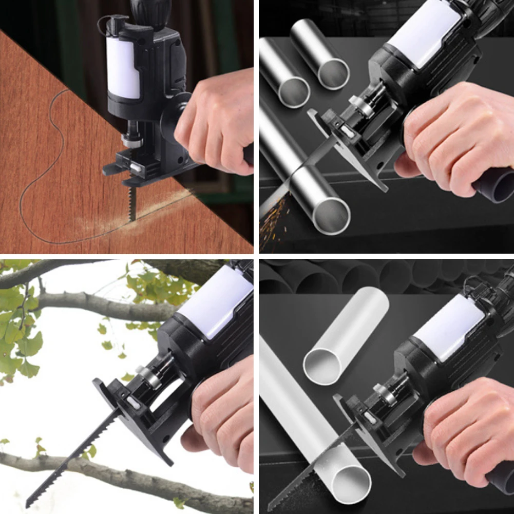 

Cordless Reciprocating Saw Adapter Electric Drill to Saw Converter Hand Tool with Lube Container Wood Metal Cutter Saw Adapter