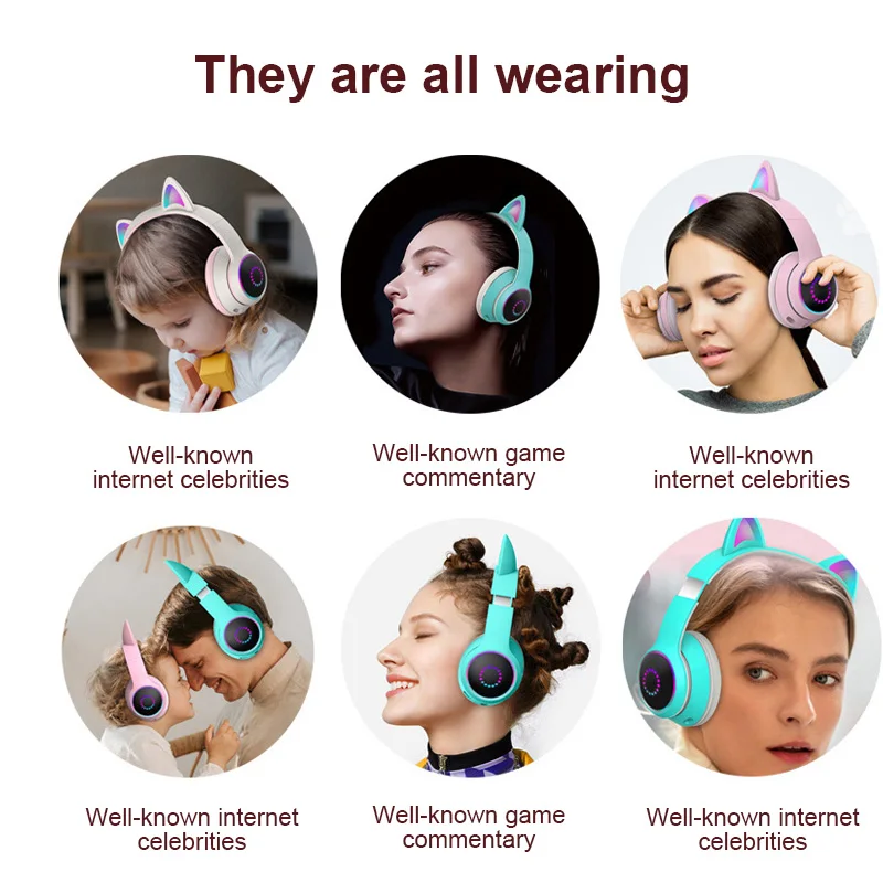 

2021 Wireless Headphones RGB Stereo Bluetooth Headset Foldable Gaming Earphone With Microphone For PC Mobile Phone Mp3
