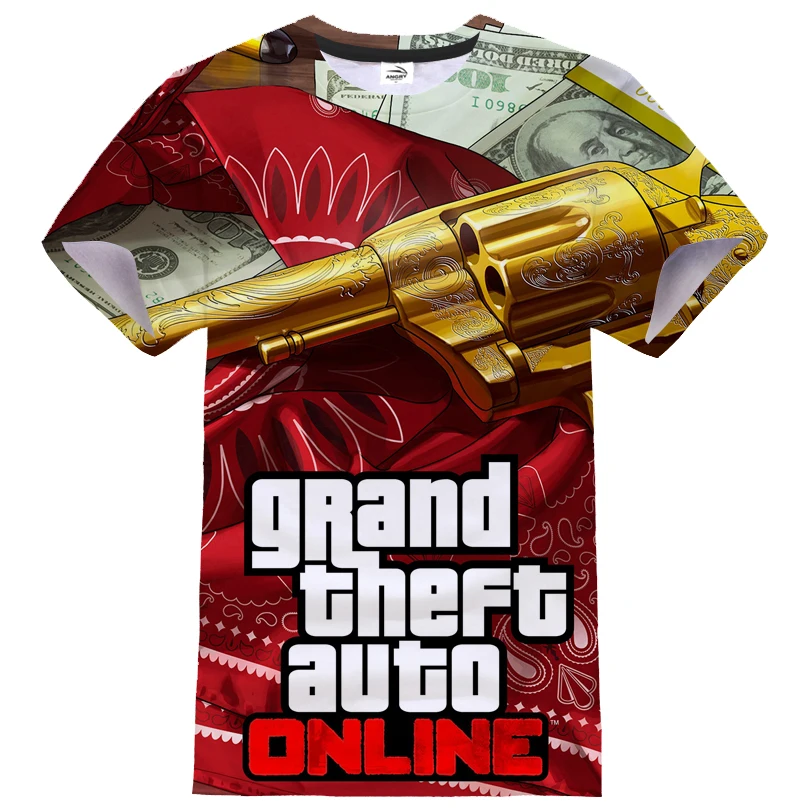 Футболка унисекс с 3D-принтом Grand Theft Auto GTA 5 модная уличная одежда круглым вырезом и