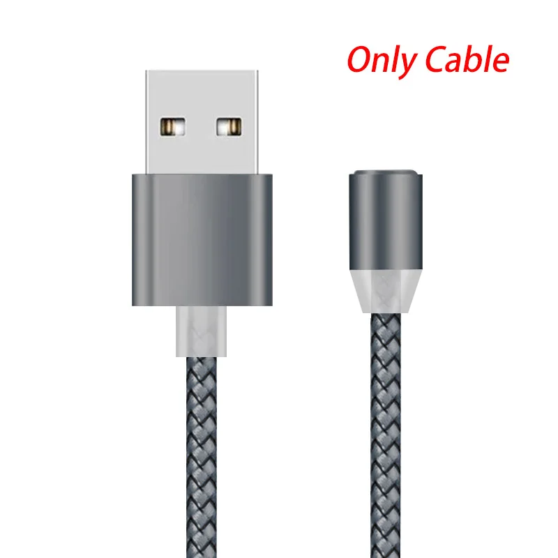 Only Cable Gray 1M 2M Magnetic Micro USB Cable For Samsung Android Mobile Phone Type-c Charging For Redmi Note 7 8 Pro Magnet Charger Wire Cord - Цвет: Only Cable Gray