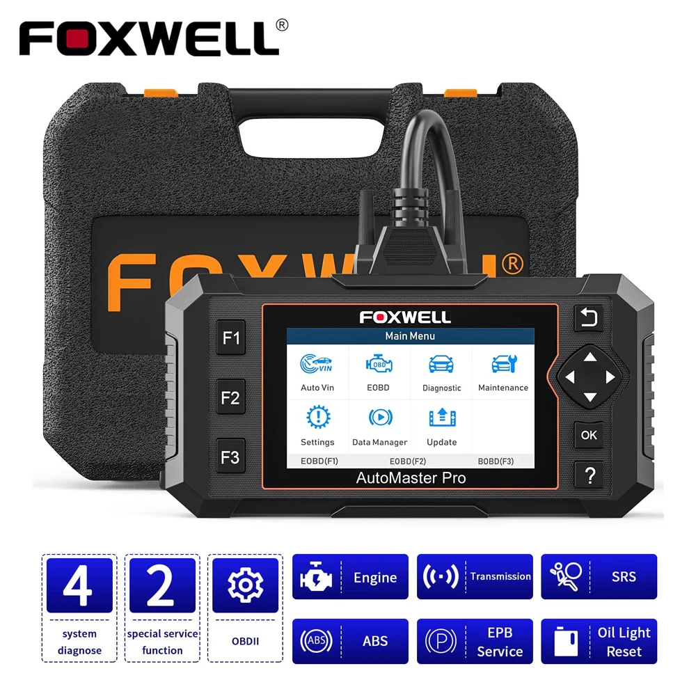 FOXWELL NT614 Elite OBD2 Diagnostic Scanner ABS SRS Engine AT Diagnosis with Oil Light EPB Reset Car OBD 2 Auto Scanner Tool