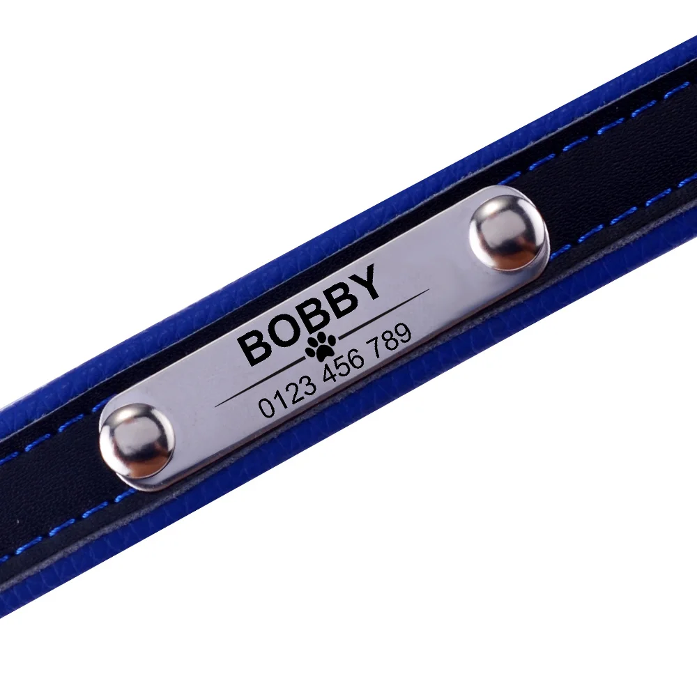 Кожаный персонализированный ошейник и галстук AiruiDog для собак кошек именная