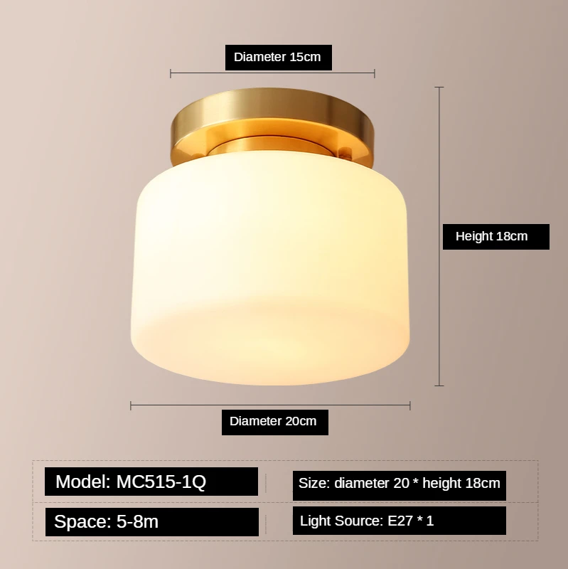 

New Chinese-Style Copper Ceiling Lamp Simple Modern Aisle Lights Ceiling Lighting for Home Decoration Nordic Pendant light