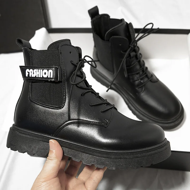 

Martin Boots Women 2021 New Autumn and Winter New Short Boots Round Toe Lace Casual Mid-heel Women Boots Martin Boots Mid-heel