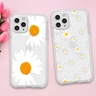 Белые цветы ромашки Чехол для мобильного телефона для iphone 12 pro max 7 8 плюс размер 11 pro max xr xs max x цветочный прозрачный мягкий силиконовый чехол