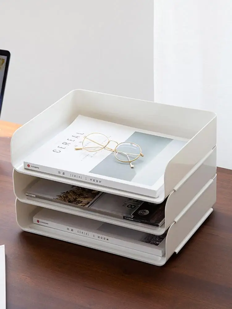 Настольный органайзер однослойная Штабелируемая коробка для хранения журналов