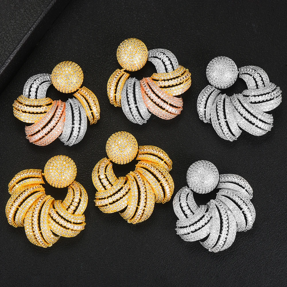 GODKI роскошные модные серьги гвоздики в виде цветка для женщин свадебные с