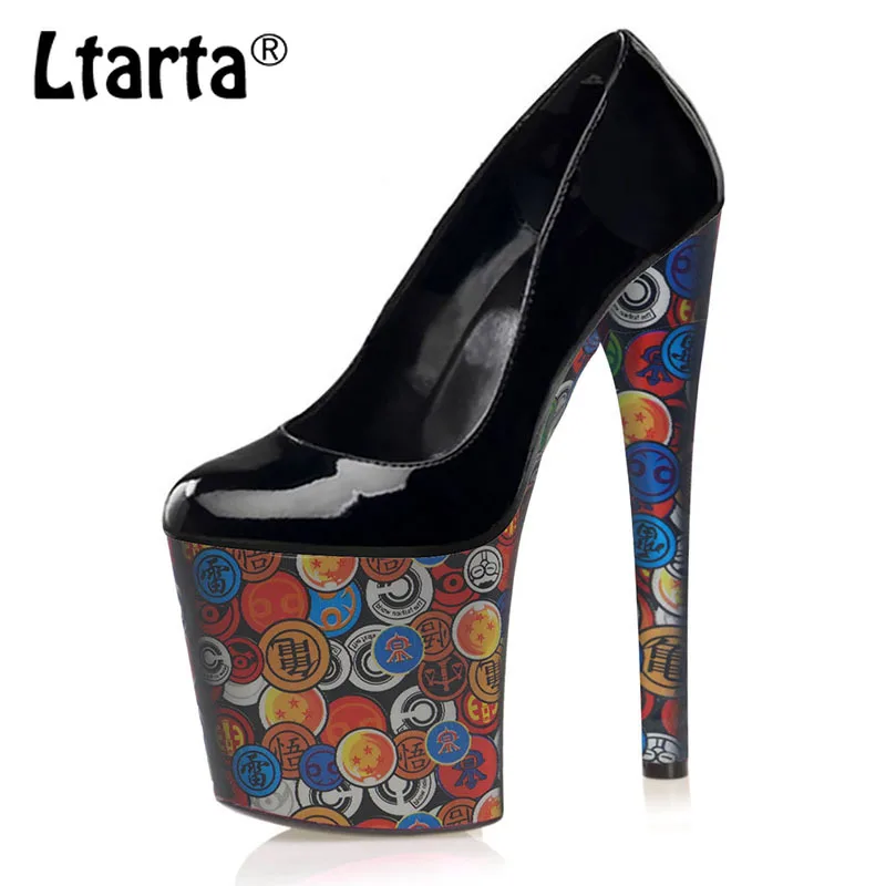 

Ltarta 20cm Round Head Waterproof Platform Nightclub High Heels Model Catwalk Large Size Pole Dance Sexy Single Shoes LYP