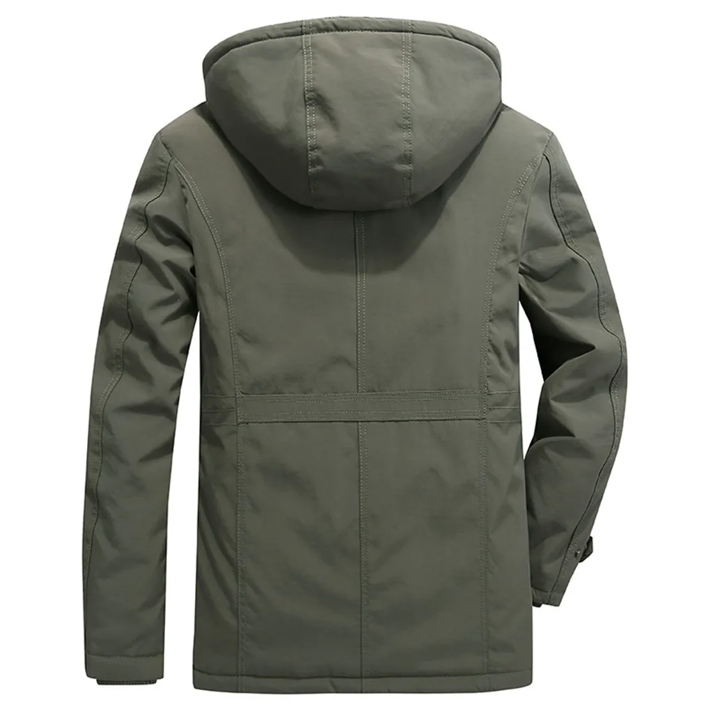 Зимняя куртка мужская длинная секция плюс бархатная Толстая куртка с капюшоном зимнее пальто парка Мужская тренерская куртка Chaqueta Invierno Hombre