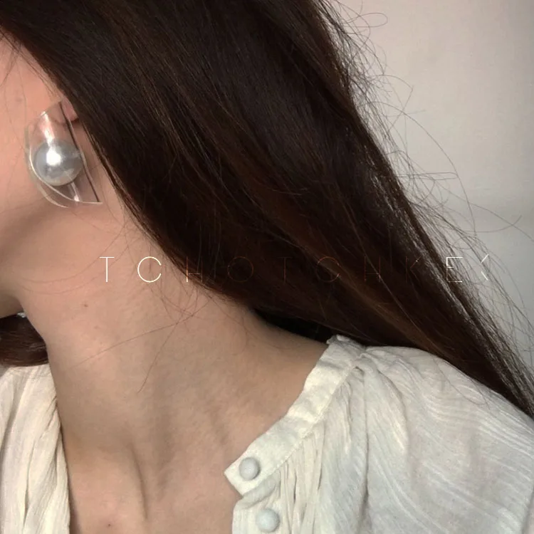 Женские серьги гвоздики из акриловой смолы с искусственным жемчугом|earrings