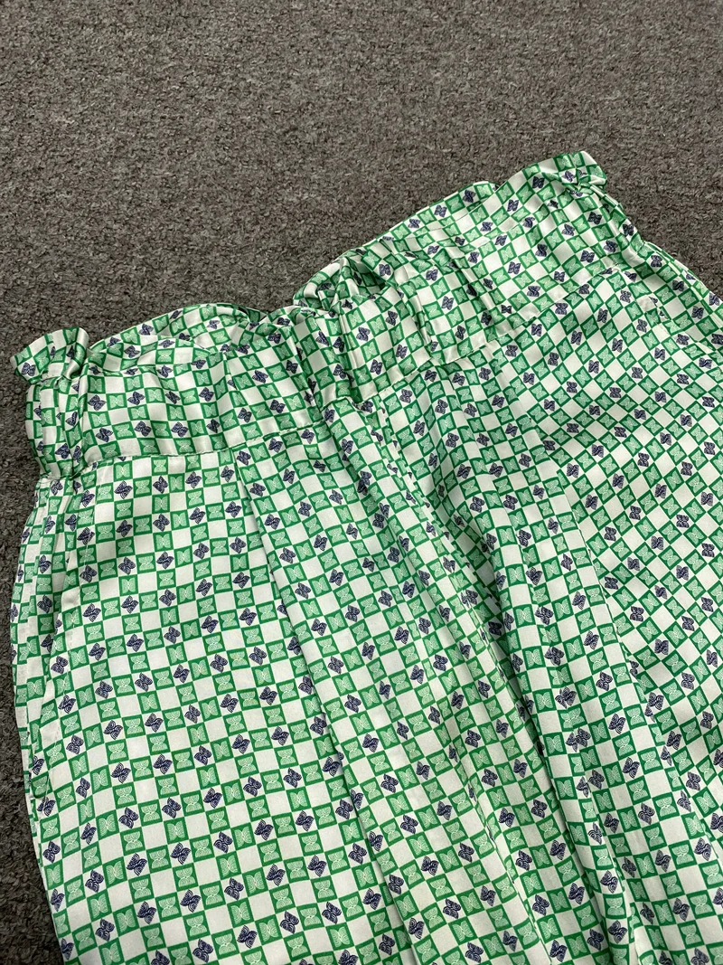 

Geometric Printed Pants Women's Urban Leisure Straight Pants High Waist Wide Leg Pants Spring And Summer 2021