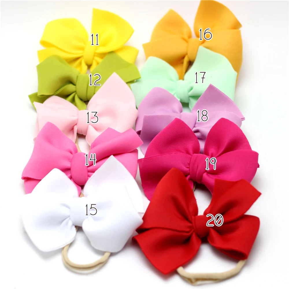 Нейлоновая повязка на голову с большим бантом для маленьких девочек Детские