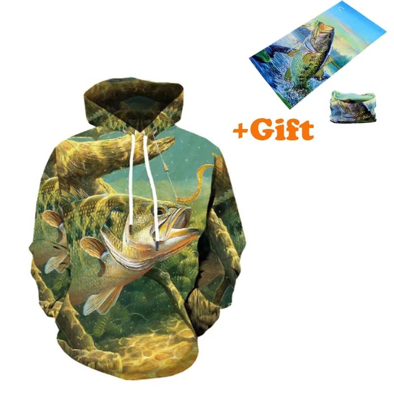 

New Men 3D Fishing Clothing Autumn Winter Warm Fishing Clothing Jacket with hat Outdoor Cycling Sport Sweatshirt Fishing Clothes