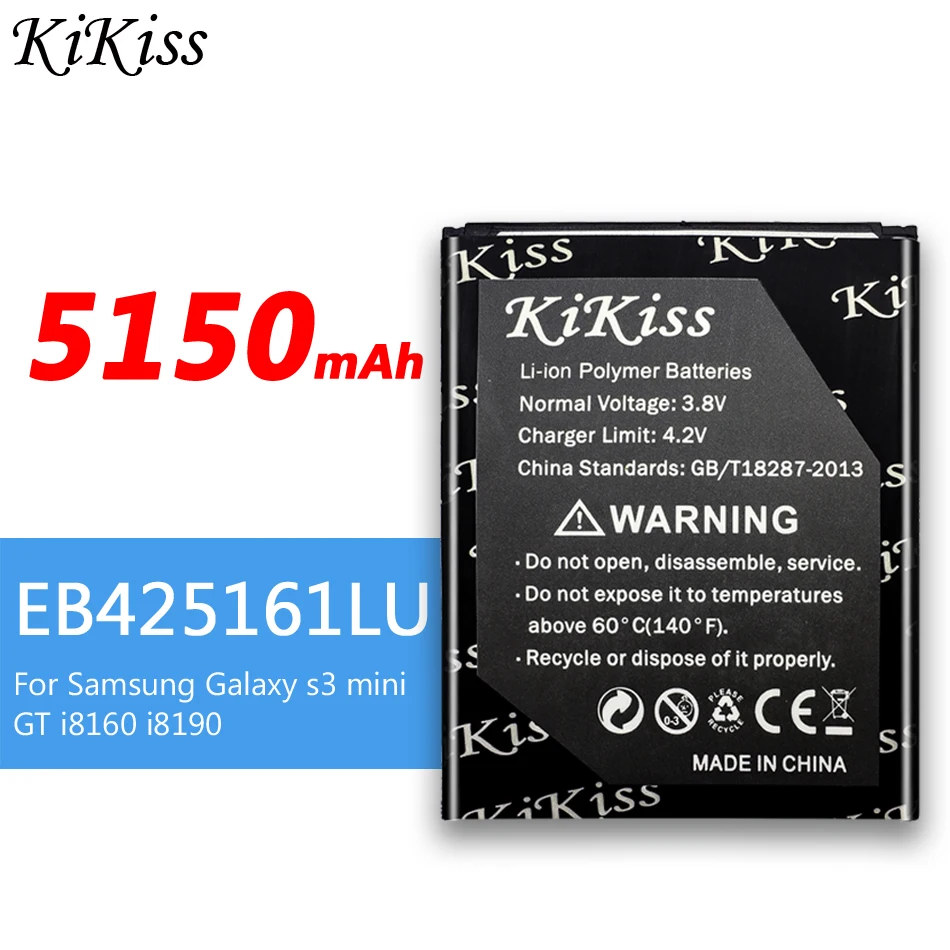 Оригинальный аккумулятор KiKiss EB425161LU для Galaxy S Duos S7562 S7566 S7568 i8160 S7582 S7560 S7580 i8190 i739 i669 J1