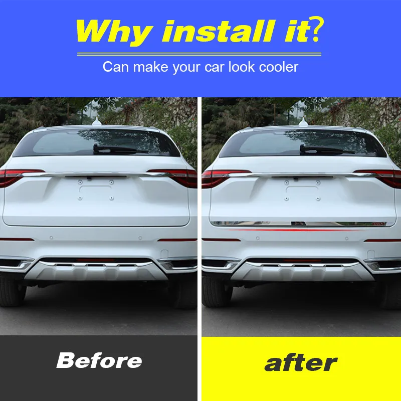 Vtear для Хавейл Ф7 Haval F7 задняя дверь багажника отделка хромированная декоративная Автомобильная полоса крышка аксессуары крышка багажника Ручка автомобиля-Стайлинг наклейка хавал ф7 автотовары запчасти аксесуары