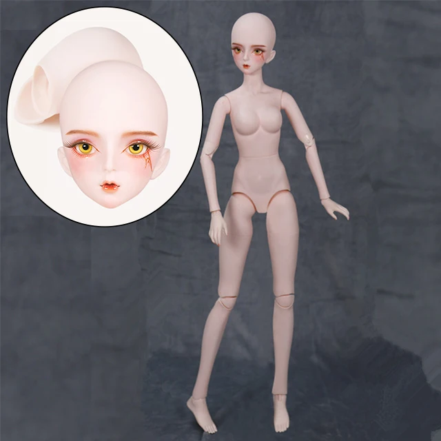head can be opened 1/3 bjd кукла 62 см, кукла для тела, белая кожа, голова с/без макияжа, AI YoSD MSD SD, набор игрушек, подарок для детей - Цвет: head can be opened