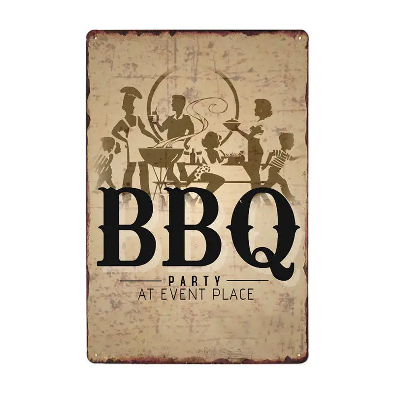 60224 DAD'S BBQ оловянные вывески винтажные металлические бляшки плакат на стену декоративные тарелки бар украшение фермерский дом Декор 20x30 см - Цвет: 60224