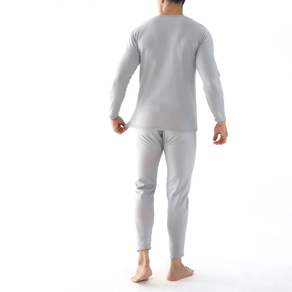 

Men'S Bottoming Suit Men Suit Autumn Winter Warm Bottoming Comfortable Solid Color Thick Thickening Underwear