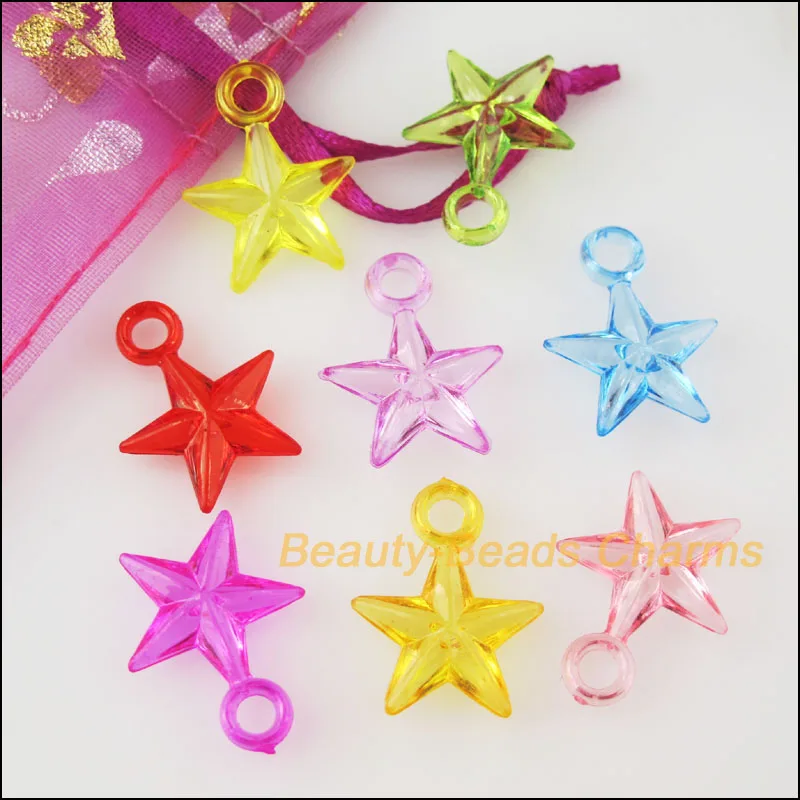 Модные 100 шт. со смешанными пластиковыми акриловых граненых кулон Подвеска