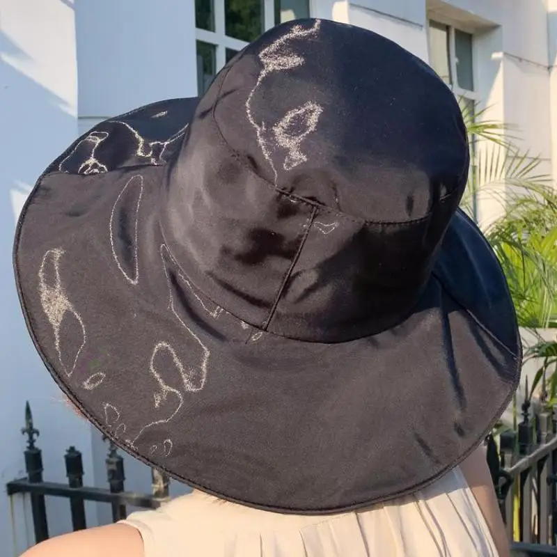 

COKK Summer Hats For Women Sun Hat Foldable Sun Uv Protection Panama Hat Beach Bone Wide Brim Bucket Hats Female Casual Sunshade