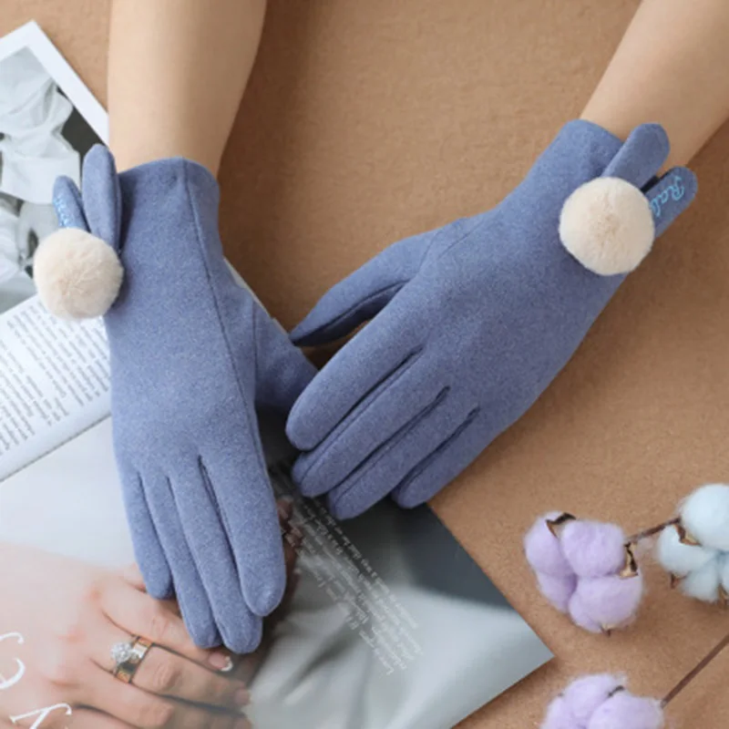 Перчатки для вождения тонкие Варежки женские осенние эластичные кроличьи уши