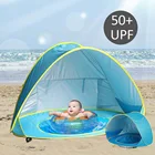 Летняя Детская Пляжная Палатка Защита от УФ-лучей солнцезащитный навес с бассейном Водонепроницаемая всплывающая тент палатка для детей маленький дом