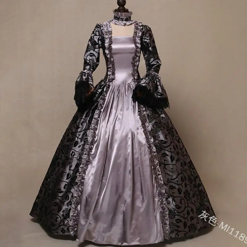 Женское винтажное платье принцессы длинное кружевное вечернее в средневековом
