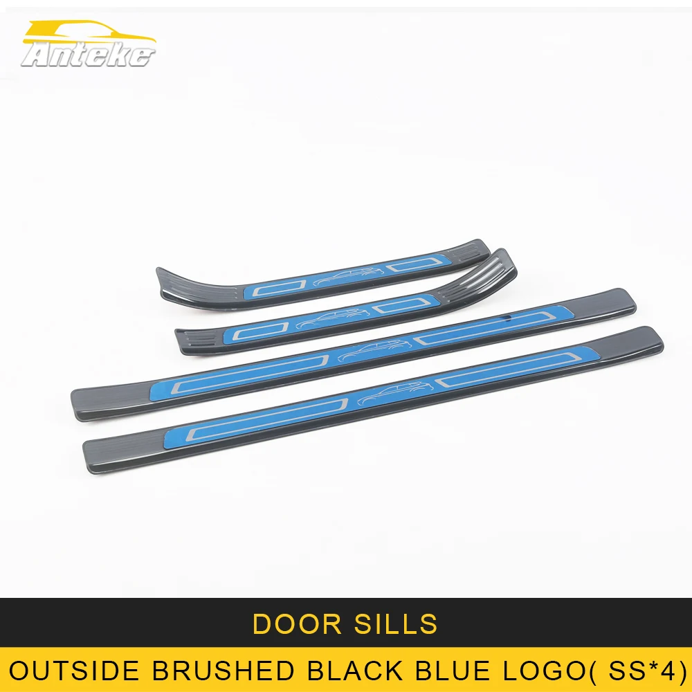 Out-Brushed-Blue-X4 Carманго для Фольксваген артеон автомобильные аксессуары наклейки пороги Накладка Добро пожаловать педаль порог Накладка доска - Название цвета: Out-Brushed-Blue-X4
