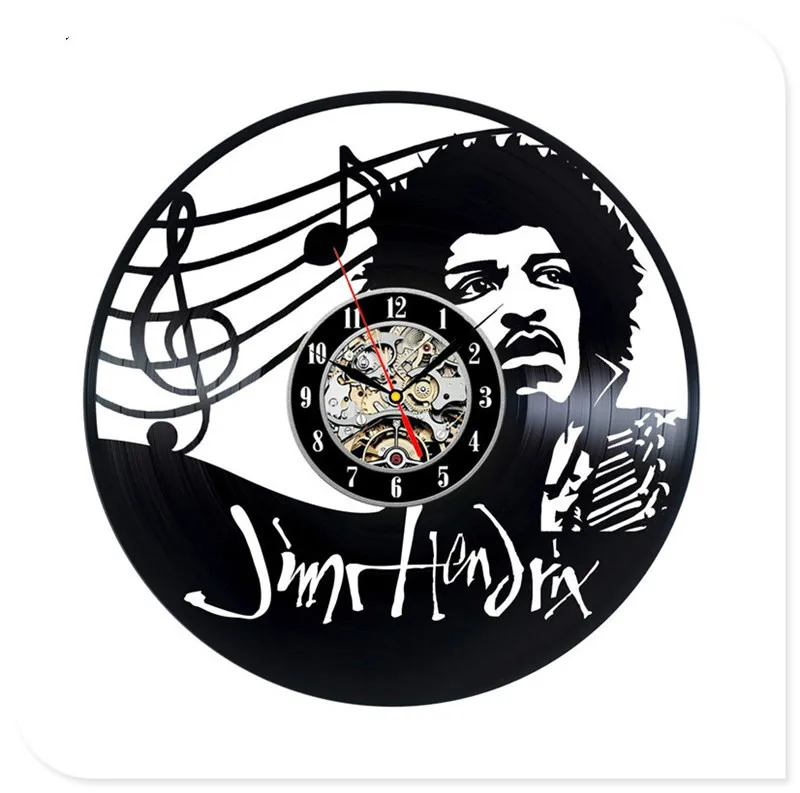 1 Jimi Hendrix 3D ручной работы художественное зеркало настенные часы виниловая запись наклейка для стены в виде часов домашний декор поддержка Прямая - Цвет: 1