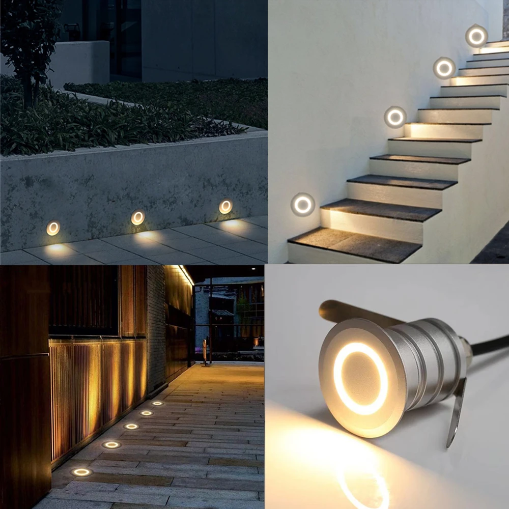 Встраиваемый светодиодный лестницы Светильник Водонепроницаемый IP67 круглый шаг