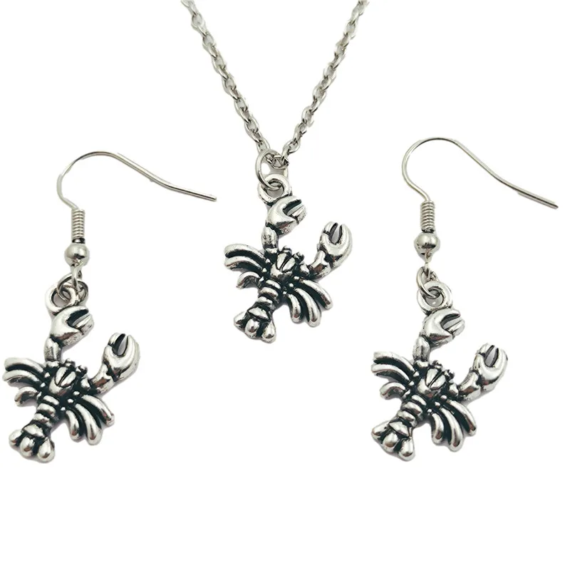 

Animal Lobster Jewelry Set Creative Earring Necklace Sets,Antique,Beauty Vintage Fashion Women Christmas Birthday Girl Gifts