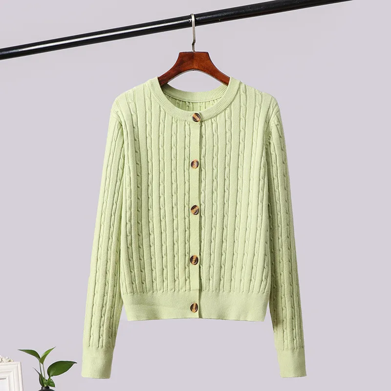 Элегантный осенне-зимний женский свитер вязаный кардиган ретро куртка женская