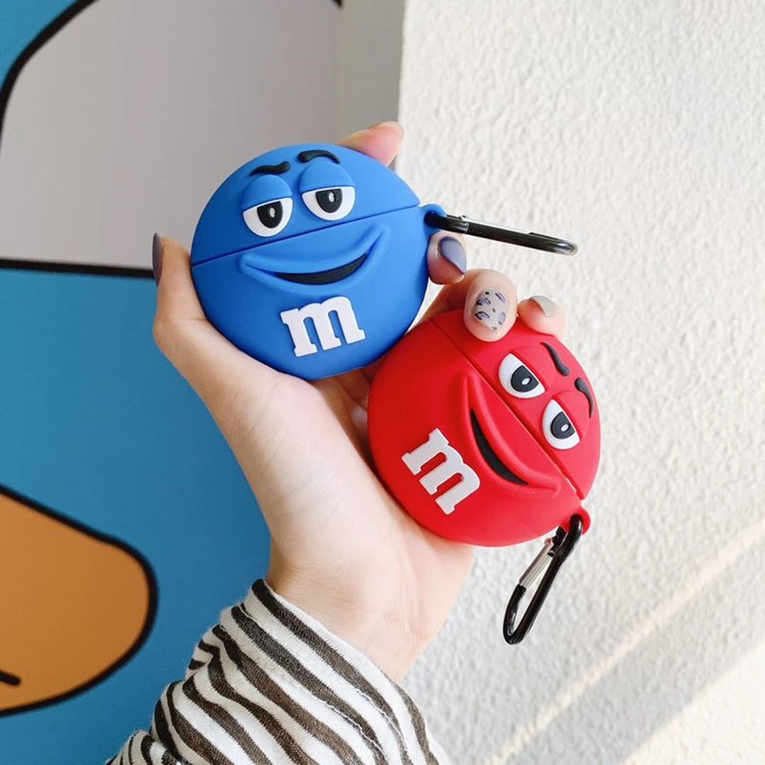 Мультяшная 3D Smiley M Coffee Bean беспроводная Bluetooth гарнитура силиконовый чехол для Airpods 1