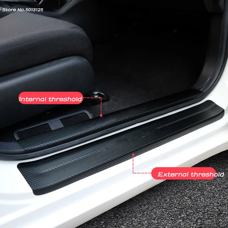 

Car PU Leather Carbon Fiber Exterior Interior Rearguards Rear Bumper Trunk Pedal For Honda Civic 10th 2016-2019 2020 2021