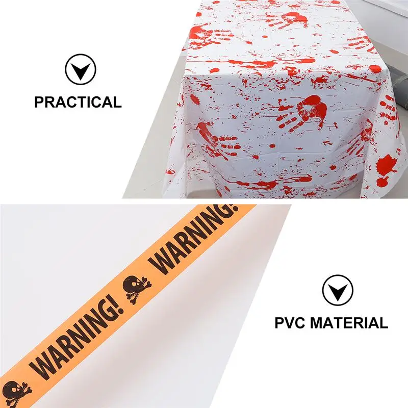 

Halloween Blood Handprint Tablecloth Blood Pull Flag Package Haunted House
