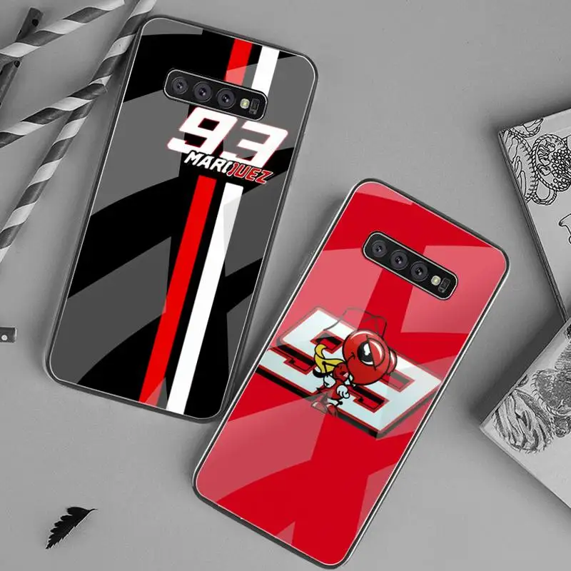 

MM motorcycle racing-marquez 93 Phone Case Tempered Glass For Samsung S20 Plus S7 S8 S9 S10 Plus Note 8 9 10 Plus