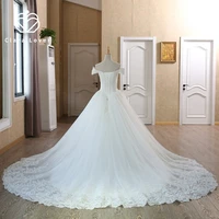 new lace bandage dress high end fluffy dress wedding dress tail long wedding dress vestido de noiva floor length gowns bride
