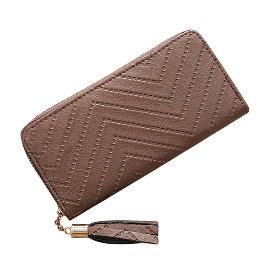 Новинка 2019 Женский Роскошный кошелек Одноцветный Длинный высокого качества