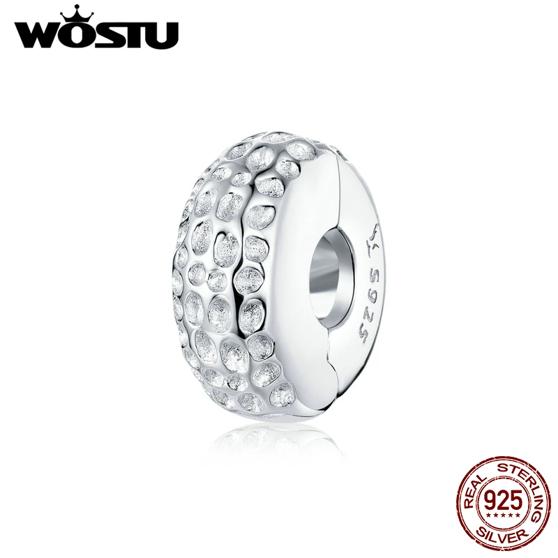 Стопор амулеты WOSTU 100% 925 пробы серебро простой Бесплатная рука пробка бусины