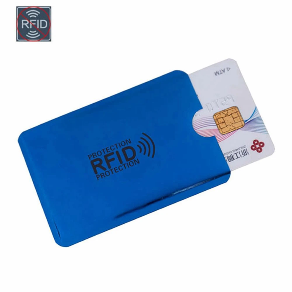 Синий 5 шт. Анти Rfid NFC кошелек Блокировка ридер замок банк держатель для карт Id банковский чехол для карт Защита металлический кредитный держатель для карт Алюминий - Цвет: Синий