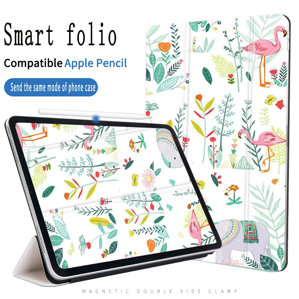 Чехол книжка с фламинго для iPad Pro 11 дюймов 2018 крепкий Магнитный Тонкий Смарт