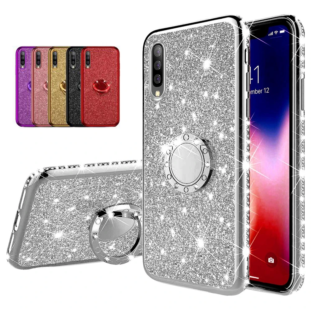 Чехол для samsung galaxy S10 мягкий блестящий чехол на палец с покрытием 5G S9 S8 plus S7 edge note 10