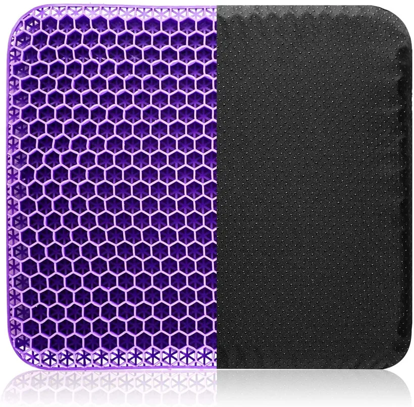 Дышащая Гелевая подушка сиденья фиолетовая Улучшенная двойная Нескользящая для