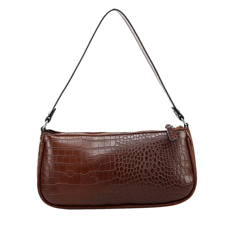 

Stone Pattern PU Leather Shoulder Bags for Women 2020 Solid Color Lady Handbags and Purses Female Armpit Bag Travel Handbag