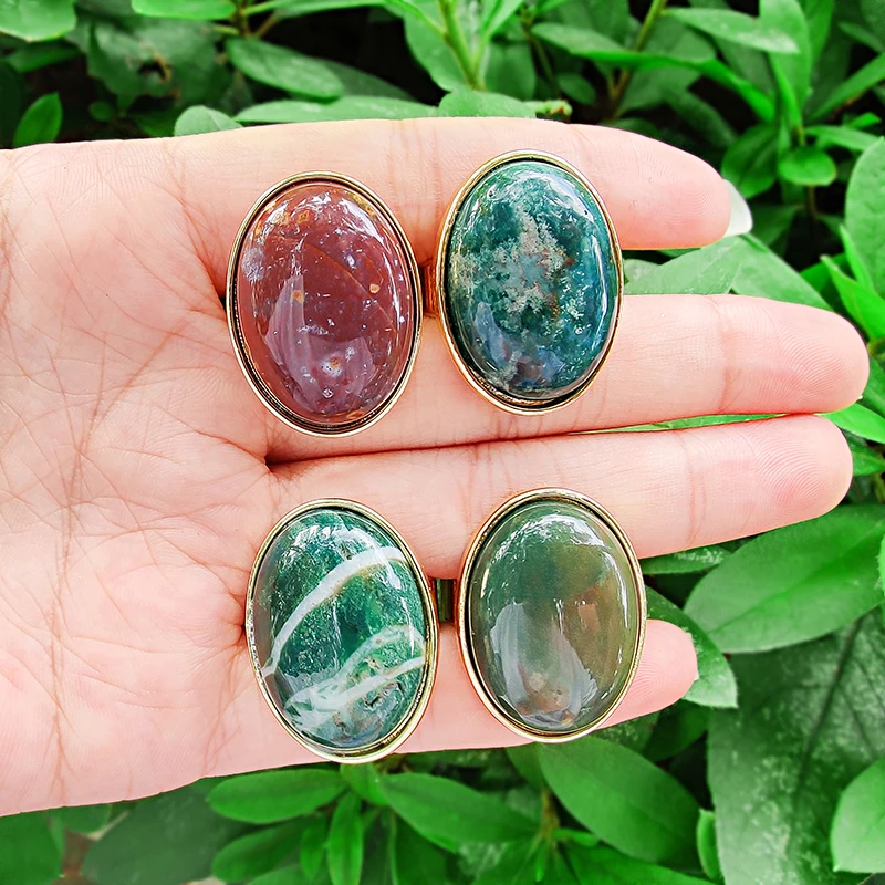 Овальные инкрустированные полудрагоценные камни KOMi из сплава бриллианты