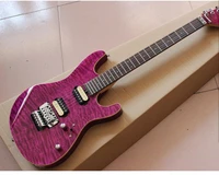 eelectric guitar purple color flame maple top gitaarhandmade 6 stings guitarrarosewood fingerboard