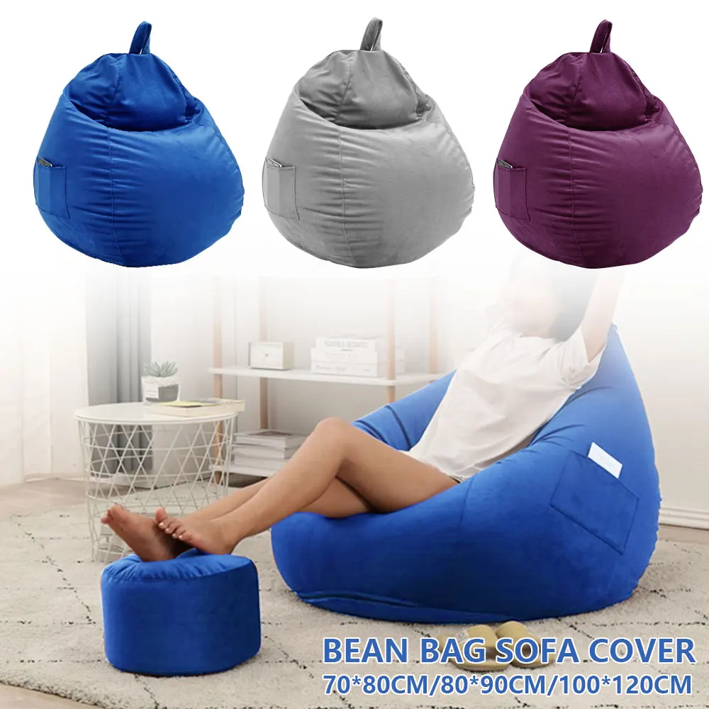 

Бархатный мешок Beanbag, удобные чехлы для диванов, складной чехол для дивана, кровати, пола, для отдыха, шезлонга, для взрослых и детей, Размеры S...