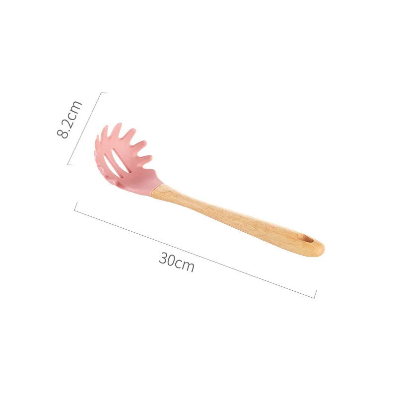Noodle Spoon Силиконовая Тернер суповая ложка лопатка щетка скребок Паста Сервер кухонные инструменты кухонные принадлежности розовый - Цвет: Noodle Spoon